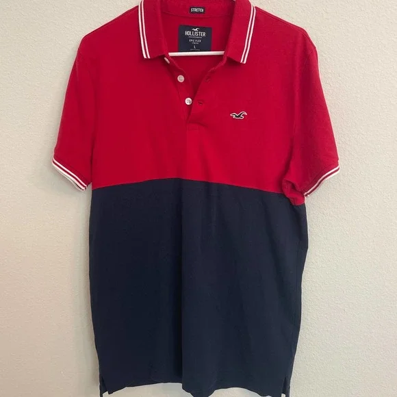 Hollyster Polo Shirt Epic Flex Stretch Men Sz L slightly used